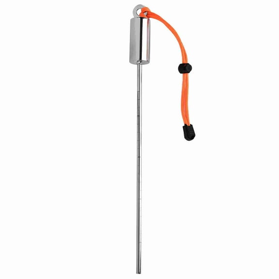 Scuba Diving Point Rod Colorful Stainless Steel Noise Maker with Lanyard (Orange)