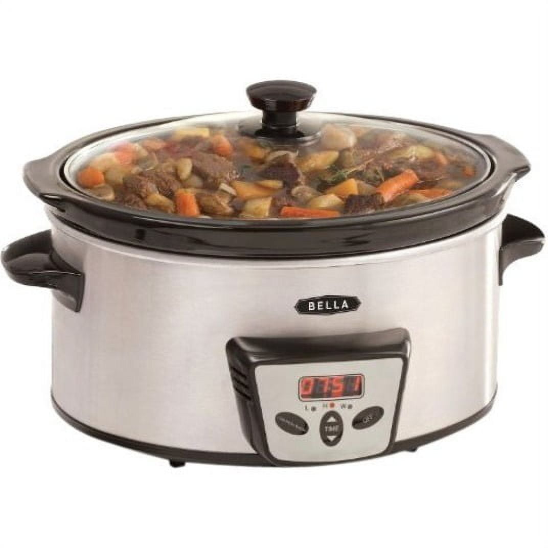 Bella 5 Quart Programmable Stainless Steel Slow Cooker - MD-TD50C - BPA  Free New