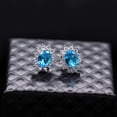 thumbnail image 3 of Uloveido Light Blue Cubic Zirconia Wedding Jewelry Set Necklace Earrings and Engagement Ring Size 6 for Women T466, 3 of 6