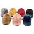 thumbnail image 4 of Women's Winter Fall Classic Style Velvet Baseball Cap 6 Panel Fashionable Adjustable Sports Hat for Women, 4 of 4