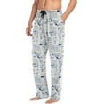 thumbnail image 5 of Top-kevin Abstract Spots Ink Blots Illegible Notes Men's Pajama Bottoms Lightweight Cotton Pj Pants with Pockets, 5 of 13