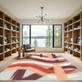 thumbnail image 2 of ODIKA 2'x3' Machine Washable Non-Slip Area Rug, Abstract Peach High Traffic Rug, Pink, 1173447, 2 of 7