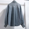 thumbnail image 4 of QATAINLAV Stand Collar Denim Jacket for Women Dressy Raglan Long Sleeve Casual Outerwear Button Down Loose Fit Tops with Pockets Blue XXXL, 4 of 9