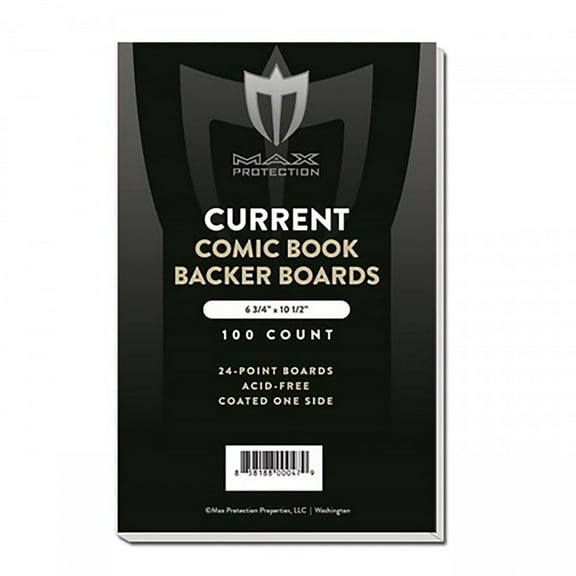 Max Protection Current Comic Boards, Acid-Free Archival Safe, 100 Count, 6-3/4 x 10-1/2