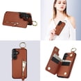 thumbnail image 2 of Cutyskin for Samsung Galaxy S22 Plus Wallet Case【RFID Blocking】 with Card Holder Cash Pocket Zipper Bills Slot, Soft PU Leather Magnetic Back Folio Kickstand, Finger Ring Holder Hook Case, Brown, 2 of 9