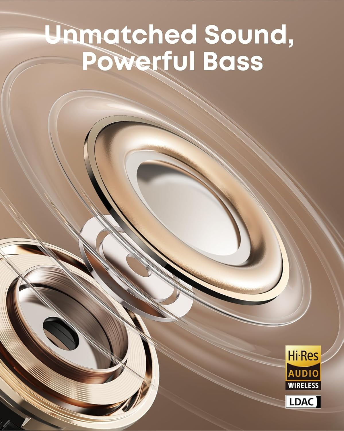 Soundcore AeroClip Open-Ear Clip-on Earbuds, AI Clear Calls with 4 Mics, Champagne Mist