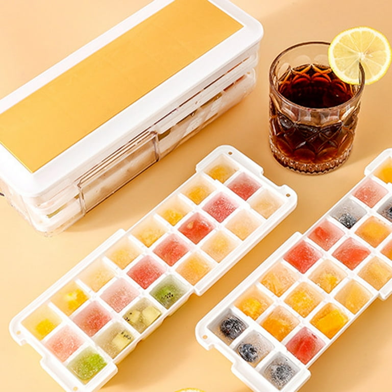 1pc Single Layer Ice Cube Tray With One Press Demoulding Function