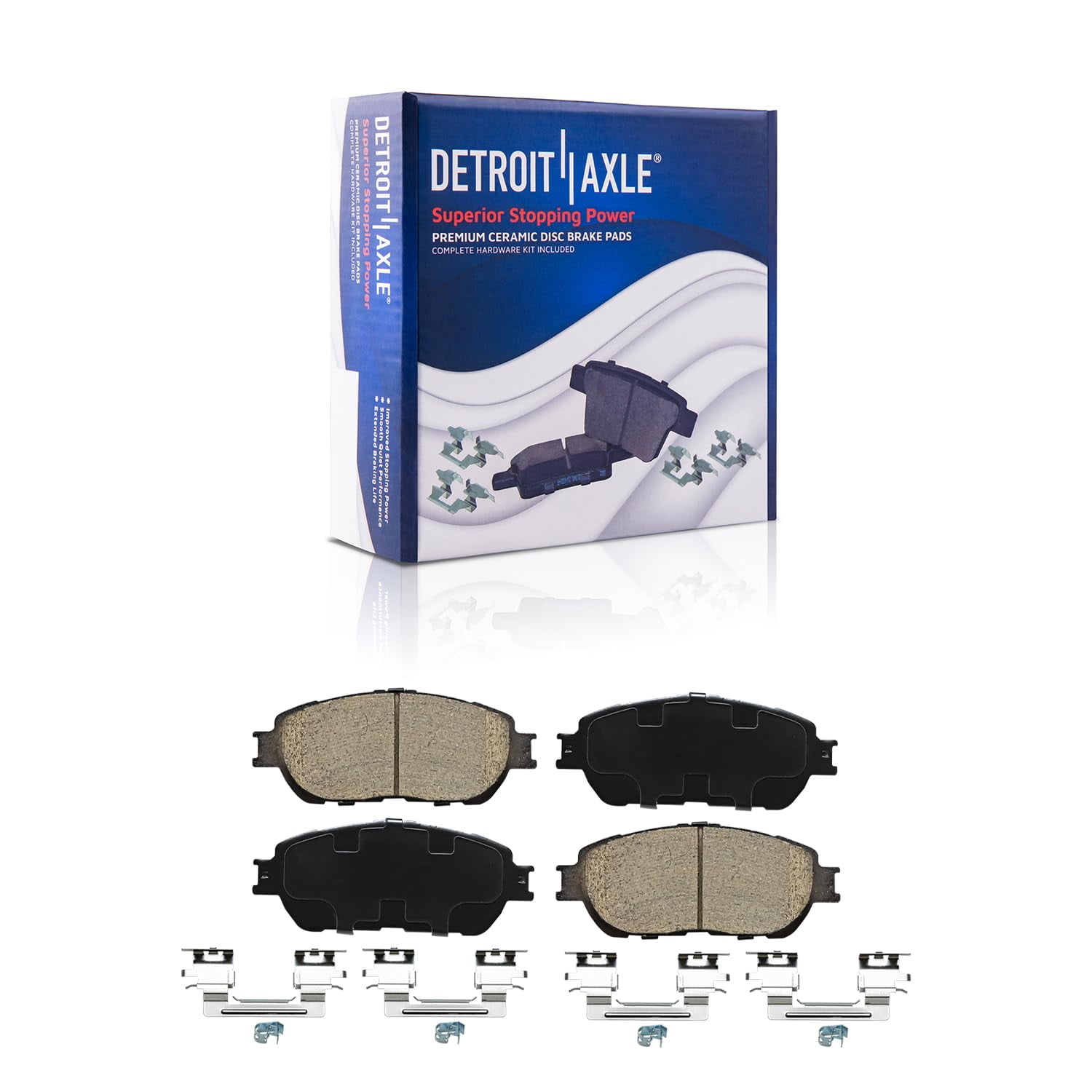 Detroit Axle - Brake Kit for 2004-2010 Toyota Sienna Replacement 2004 2005 2006 2007 2008 2009 2010 Disc Brake Rotors Ceramic Brakes Pads Front and Rear