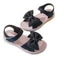 thumbnail image 7 of Toddler Kids Girls Soild Bowknot Princress Shoes Soft Sole Non First Walkers Prewalker Beach Shoes Sandals Toddler Girl Sandals Size 6 Baby Girl Sandals Size 5, 7 of 7