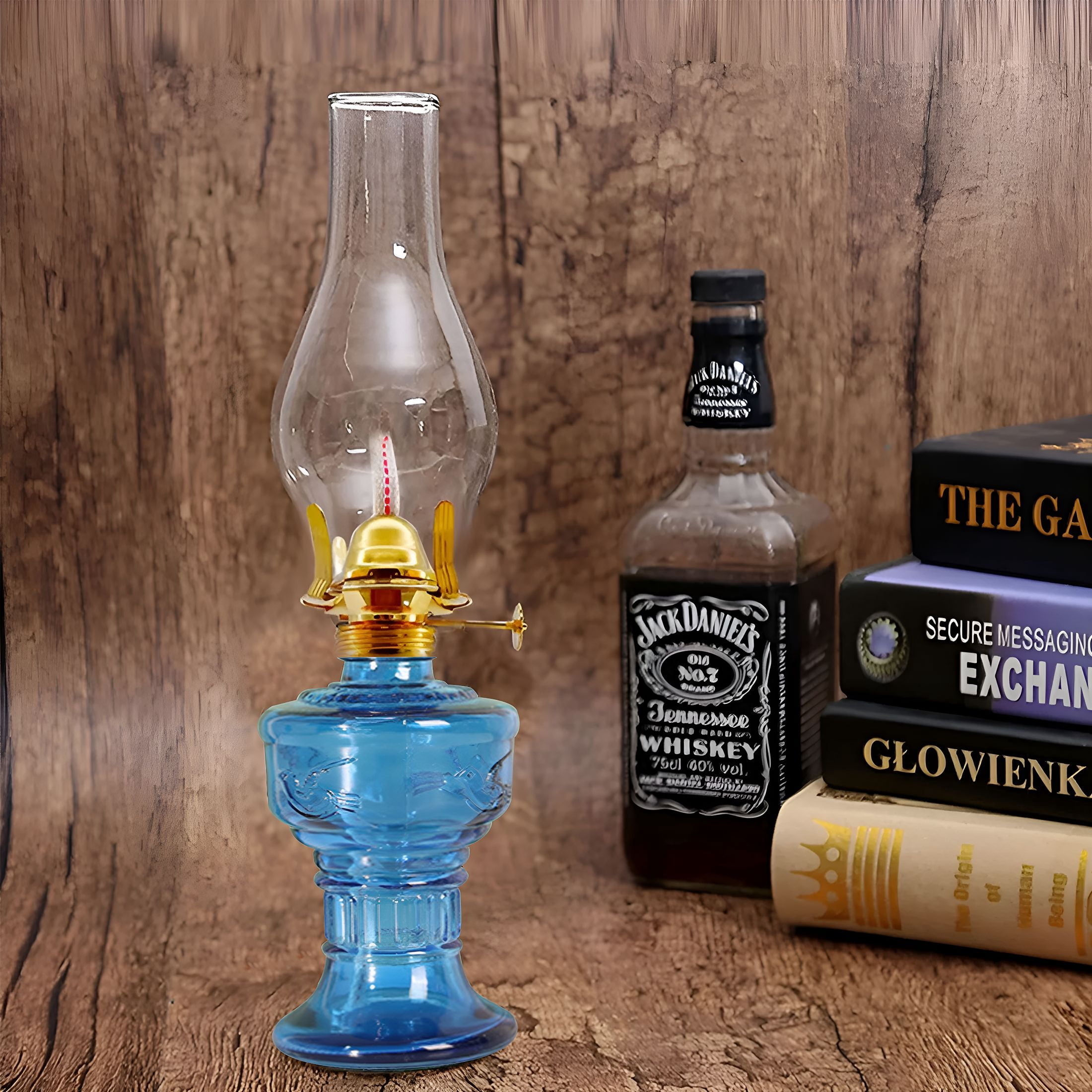 LAMIRO Classic Vintage Glass Kerosene Oil Lamps, Hurricane Lamp Lantern Vintage Oil Lamps for Indoor Use Decor Chamber 13*6In