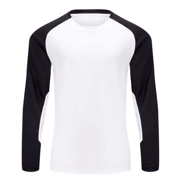 Blusa y camisa de manga larga con cuello alto para hombre, informal, a la moda, para correr, fitness, elástica, de manga larga, con cuello redondo, para ejercicio, abrigo de poliéster para hombre