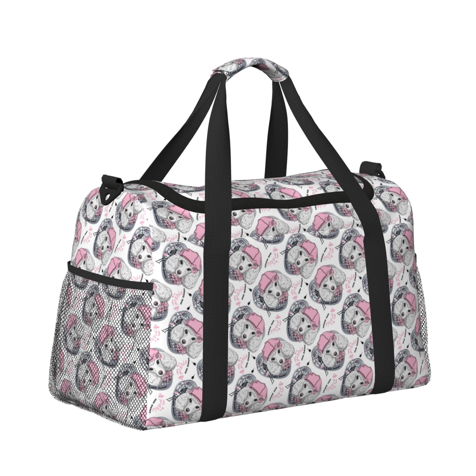 Fuzoiu Poodle Dog Print Travel Duffle Bag,Carry On Tote Bags,Duffel Bag,Sport Gym Bag, Hospital Bag for Labor and Delivery, Overnight Bag,Luggage Bag