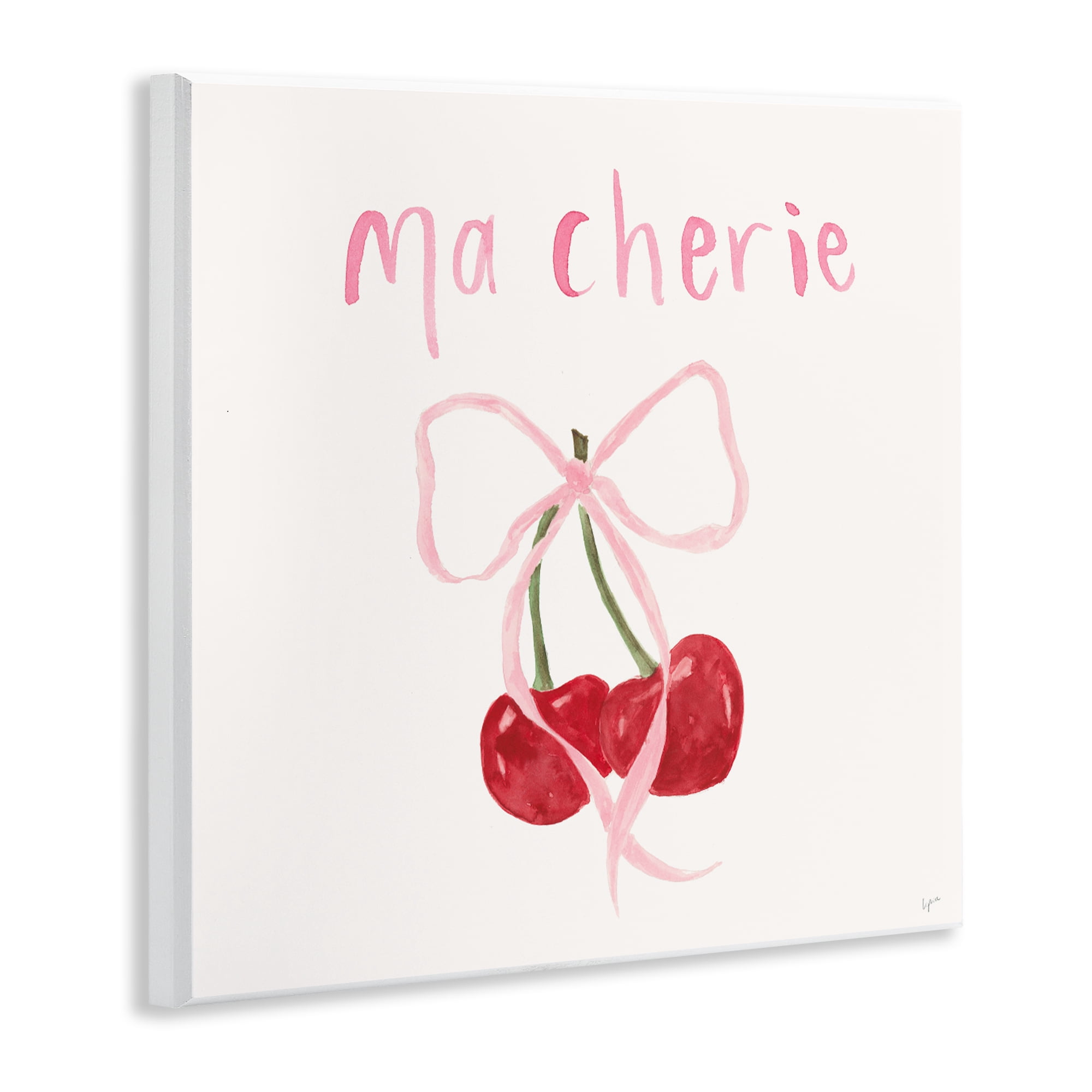 Stupell Industries Ma Cherie Ribboned Cherries Wall Plaque Art, design by Lucille Price