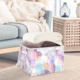 thumbnail image 3 of Yayeee Collapsible Cube Storage Bin with Lid Fabric Closet Decorative Basket with Handles, Watercolor Marble Pattern, 3 of 7