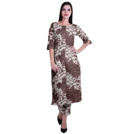 Moomaya 2-Piece Womens Cotton Printed Kurta Pant Set Indian Dress Ethnic Set