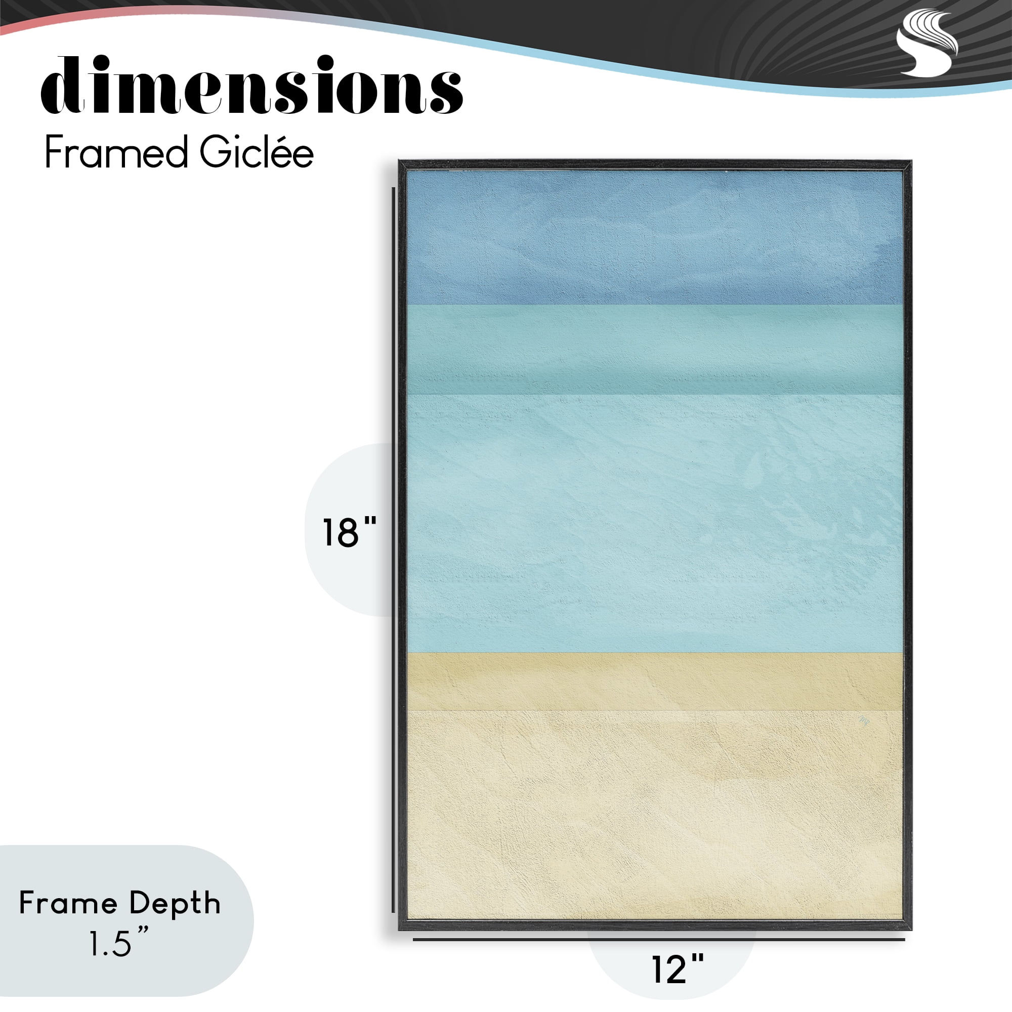 Stupell Industries Abstract Beach Coastal Color Block Black Framed Giclee Art, design by Martina Pavlova