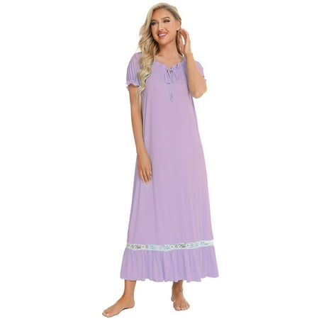 

FEREMO Plus Size Long Sleep Shirt Womens Sleepwear for Women