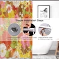 thumbnail image 3 of Extra Long Shower Curtain 72x84 inch Length, Orange Yellow Pink White Vintage Floral Shower Curtain Set for Bathroom, Water Resistant Polyester Fabric Machine Washable, 3 of 4