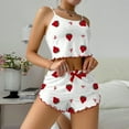 thumbnail image 3 of Fgvctg Valentine's Day Womens Pajama Sets Sleeveless 2 Piece Cami Pajama Womens Romantic Pj Loungewear Lounge Set Cute Love Heart Print Date Night Tank Top And Shorts Red L, 3 of 5