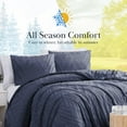 thumbnail image 4 of Southshore Fine Living, Inc. Tufted Comforter Bedding Set Clipped Jacqaurd Down Alternative All-Season Warmth, Soft Reversible Bedspread 3-Piece and Two Matching Shams, Chevron Dark Blue, Full/Queen, 4 of 9