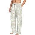 thumbnail image 2 of Uemuo White Rabbit Pattern Men's Wide Leg Palazzo Lounge Pants with Pockets Light Weight Loose Comfy Casual Pajama Pants-Medium, 2 of 9