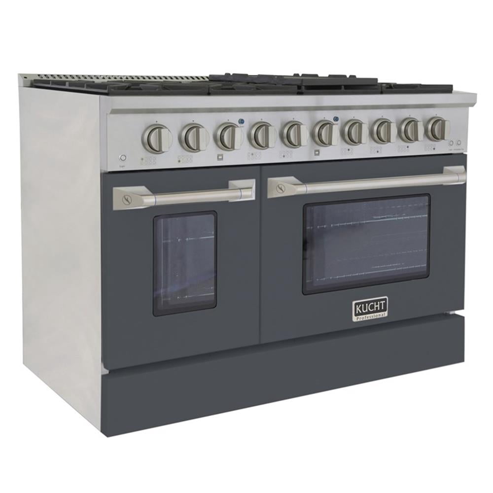 Pemberly Row 48" 6.7 cu. ft. Propane Gas Range w/ Convection Oven in Cement Gray