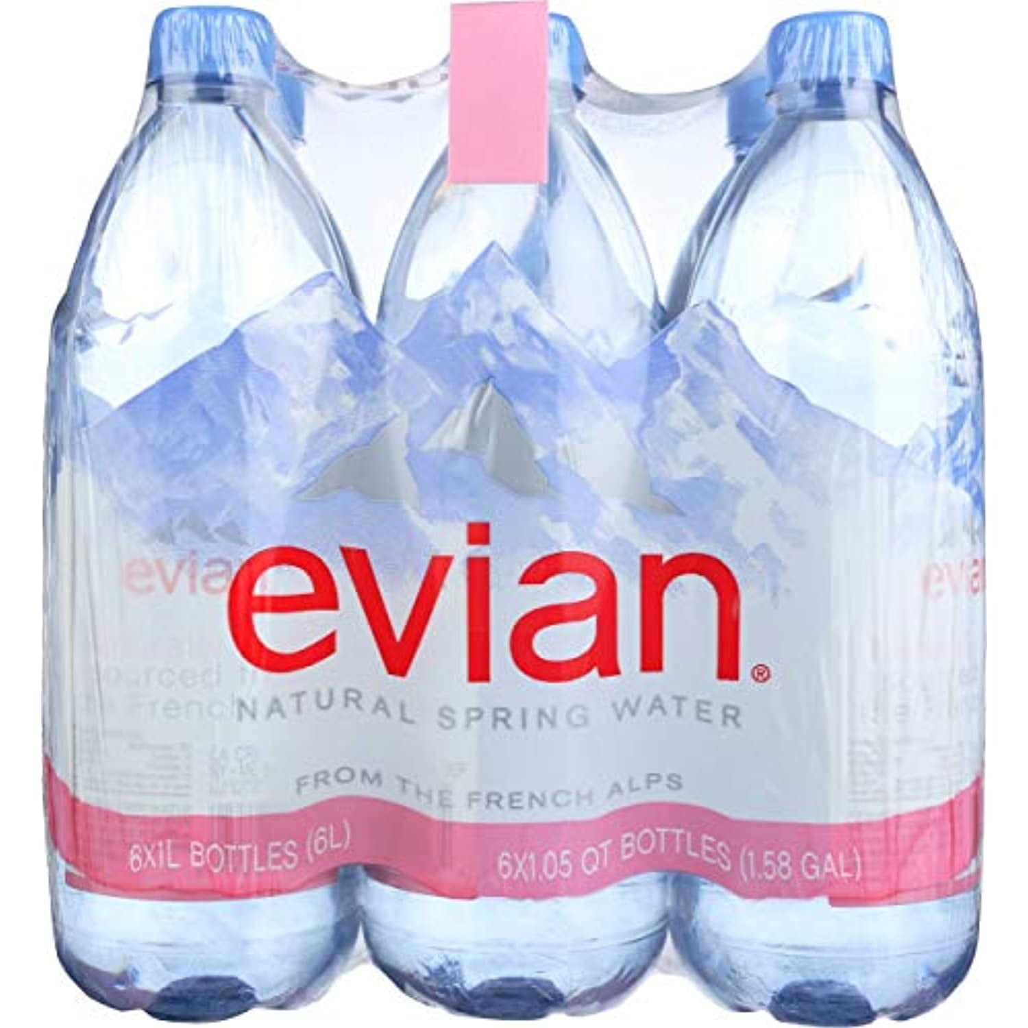 Evian Natural Spring Water 1 Liter, 12 Count