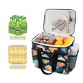 thumbnail image 2 of FORMRS Insulated Cooler Bag 24 Cans Capacity Soft Leakproof Lunch Box with Side Pockets, Blue Cubes, 2 of 7