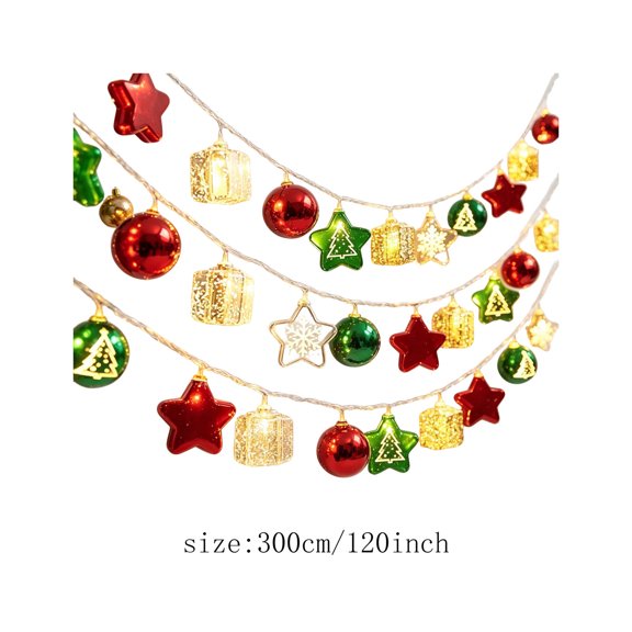 Christmas Tree Ornaments String Lights, Christmas Lights Balls Ornaments for Window Wall Garlands