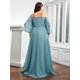 thumbnail image 3 of Plus Size Wedding Guest Dresses Women Strapless Applique Long Sleeve Elegant Party Dresses Fashion Solid Color Long Maxi Dress, 3 of 5