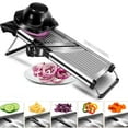 thumbnail image 3 of Adjustable Food Slicer,Vegetable Slicer Fruit Cutter,Stainless Steel Kitchen Mandolin,Julienne Slicers for Kitchen Onion Potato, Tomato, Carrot, Vegetable, and Fruit, 3 of 4