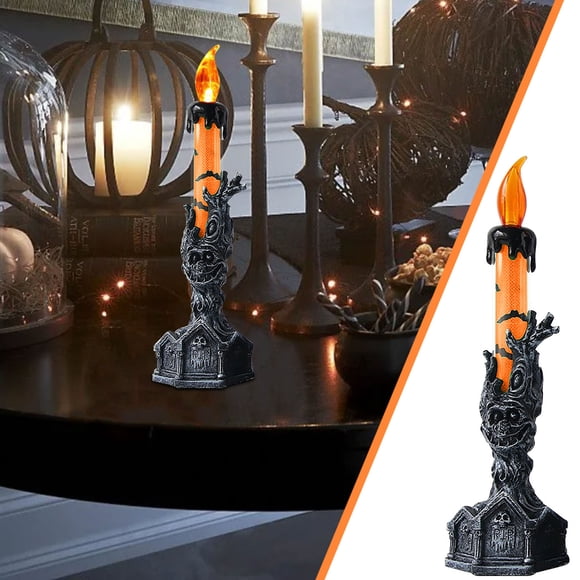 Xihbxyly Lámpara de Mano de Esqueleto de Halloween, Portavelas Led, Decoración Única para Fiestas, Decoración Espeluznante para El Hogar, Decoración Festiva de Mesa, Ideal para Fiestas de Halloween,