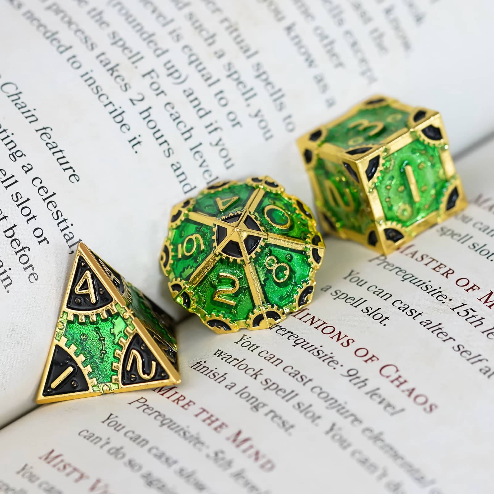 Cusdie 7 PCS/SET DND Metal Dice, Steampunk Polyhedral D&D Dice Set, Metal Dice Set for Role Playing Game D&D Dice MTG Pathfinder