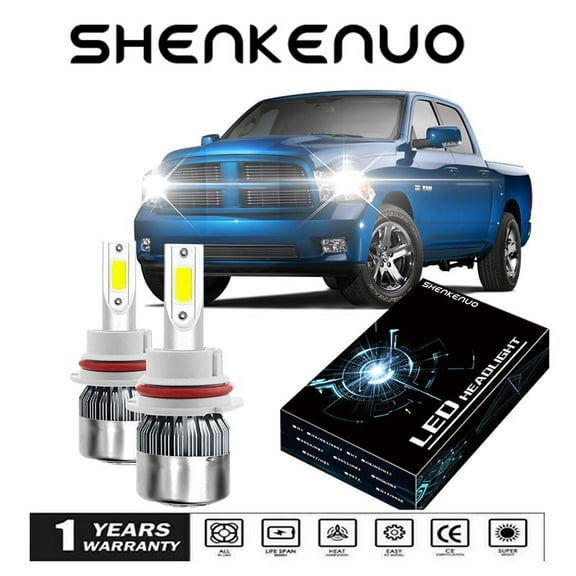 6000K LED Headlight Kit for 2003-2005 Dodge RAM PICK-UP Low Beam Conversion Led 9007 HB5 Light Bulbs Kits