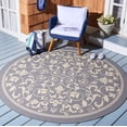 thumbnail image 2 of Safavieh Courtyard Nanda Botanical Indoor/Outdoor Area Rug, Gray/Natural, 6'7" x 6'7" Round, 2 of 14