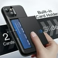 thumbnail image 5 of JETech Wallet Case for iPhone 13 6.1-Inch with Card Holder, Dual Layer Shockproof Protective Phone Cover, Sliding Hidden Slot (Black), 5 of 6