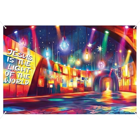 2026 Backdrop Jesus is The Light of The World Background Christian Party Decorations Banner Photo Booth Props
