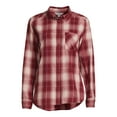 thumbnail image 2 of Time and Tru Women's Button Down Flannel Shirt with Long Sleeves, Sizes XS-3XL, 2 of 5