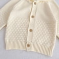 thumbnail image 6 of Coerni Baby Girls Cardigan Solid Knit Long Sleeve Hoodies Button Up Sweaters Soft Comfy Infants Fall Clothes 3-24 Months, 6 of 8