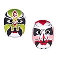 thumbnail image 3 of CIMAXIC 2 Pcs Handmade Mask Eco-friendly Pulp Peking Opera Pattern Mask Chinese Culture Figure Pattern Face Cover for Children Adults Festival Party Performance Club Supplies, 3 of 5