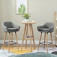 thumbnail image 4 of HOMCOM Bar Stools Set of 2, 31.5" Barstools with Linen Fabric, Wood Legs, 4 of 9