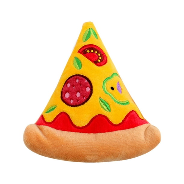 Pizza chirriante con forma de cachorro para masticar, para juego interactivo, material para la dentición y