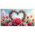 thumbnail image 2 of Floral Backdrop Decoration with Daisies Pattern Perfect for Photography Props Party Supplies Event Background Banner Wedding Decor, 2 of 4
