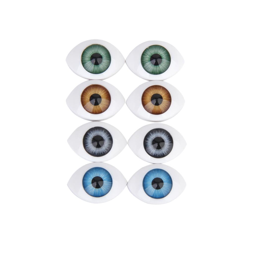 Las parejas 4 5mm iris oval Hollow Plastic back Eyes para Doll Maker 