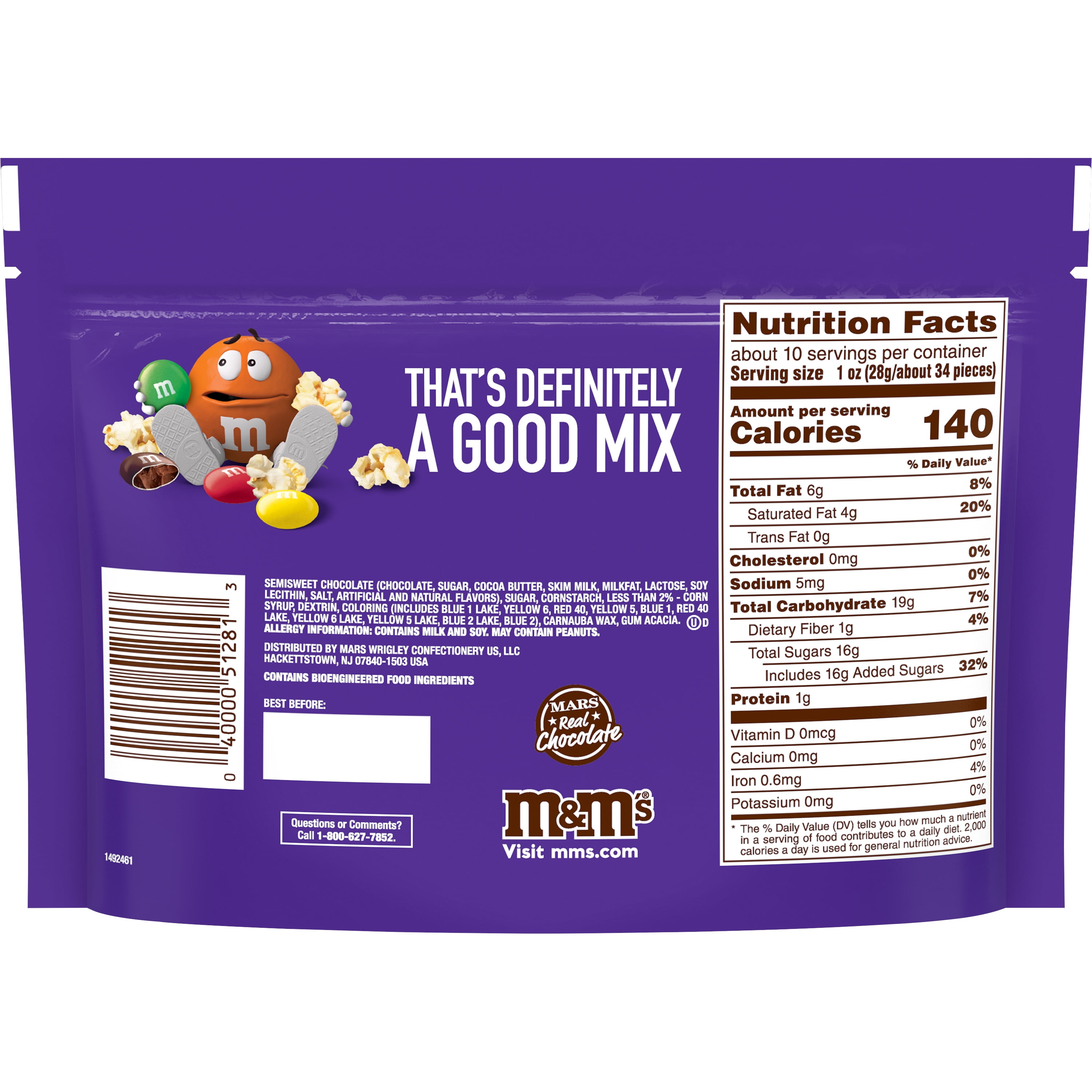  M&M'S Dark Chocolate Candy Sharing Size 10.1-Ounce Bag :  Grocery & Gourmet Food
