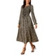 thumbnail image 4 of VESTIDO DE MUJER INSPIRE CHIC Estampado de Leopardo Manga Larga Ruffle Cuello en V Smoked Flowy Midi Vestidos Cheetah con Bolsillos XL Marrón, 4 of 6