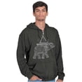 thumbnail image 5 of Spiritual Animal Elephant Triangle Zip Up Hoodie Men's Women's Brisco Brands 4X, 5 of 6