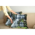 thumbnail image 3 of Ambesonne Tropical Throw Pillow Cover 2 Pack, Waterfall Jungle Rural, 18", Green White, 3 of 6