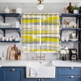 thumbnail image 2 of Yellow Gray Stripes Kitchen Curtains Window Panels, Watercolor Modern Abstract Minimalist Insulated Window Treatment Curtain, Grommet Curtains for Bedroom/Living Room/Bathroom, 2 Piece 52"Wx84"L, 2 of 8