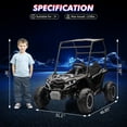 thumbnail image 6 of 24V Kids Ride On Utv Toys, Electric Off-Road Car for Kids,2-Seater 4WD Electric Truck with Sun Shade,Remote Control, Led Lights, 4 Shock Absorbers, One-Click Start, and Music Player, 6 of 6